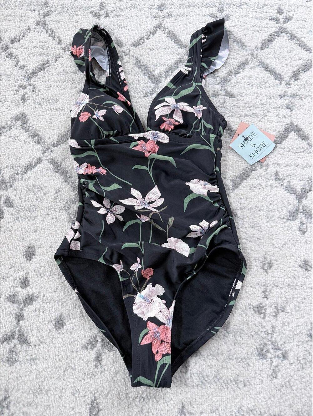 New with tags Shade & Shore Floral One Piece Swimsuit